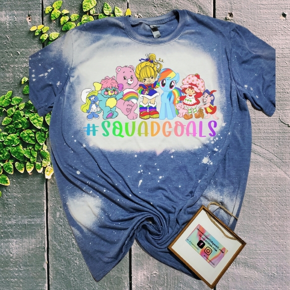 Squad Goals 80s - 90s Cartoons - Bleached Tee - Picture 2 of 4